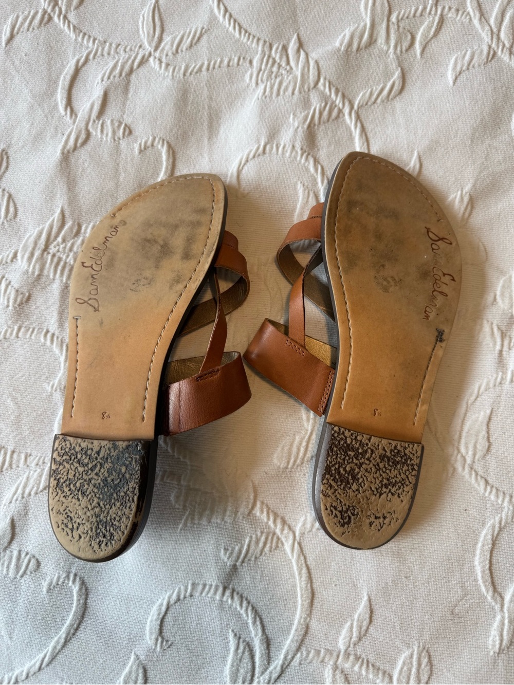 Sam Edelman Brown Leather Crossover Slide Sandals - Picture 6 of 6